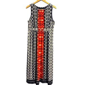 Ruby Rd Petite Large Maxi Dress Beaded accent Stretchy Comfy Knit Boho